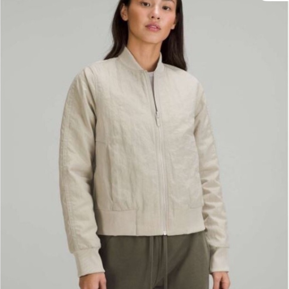 lululemon athletica Beige Bomber Jacket